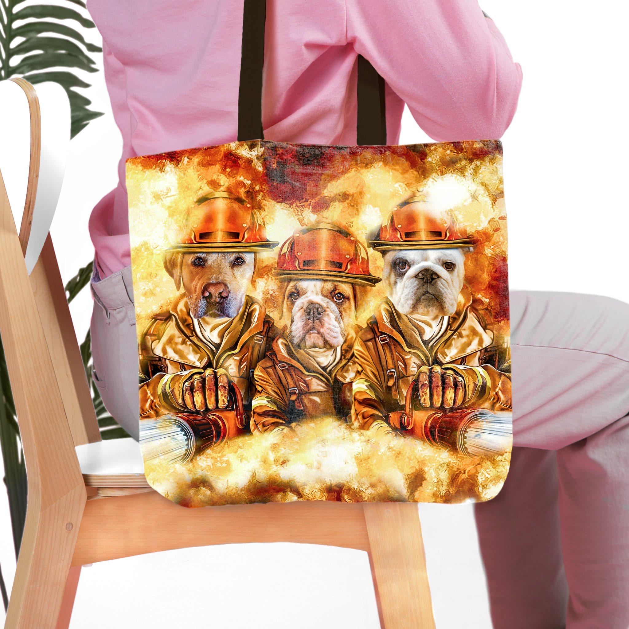 &#39;The Firefighters&#39; Personalized 3 Pet Tote Bag
