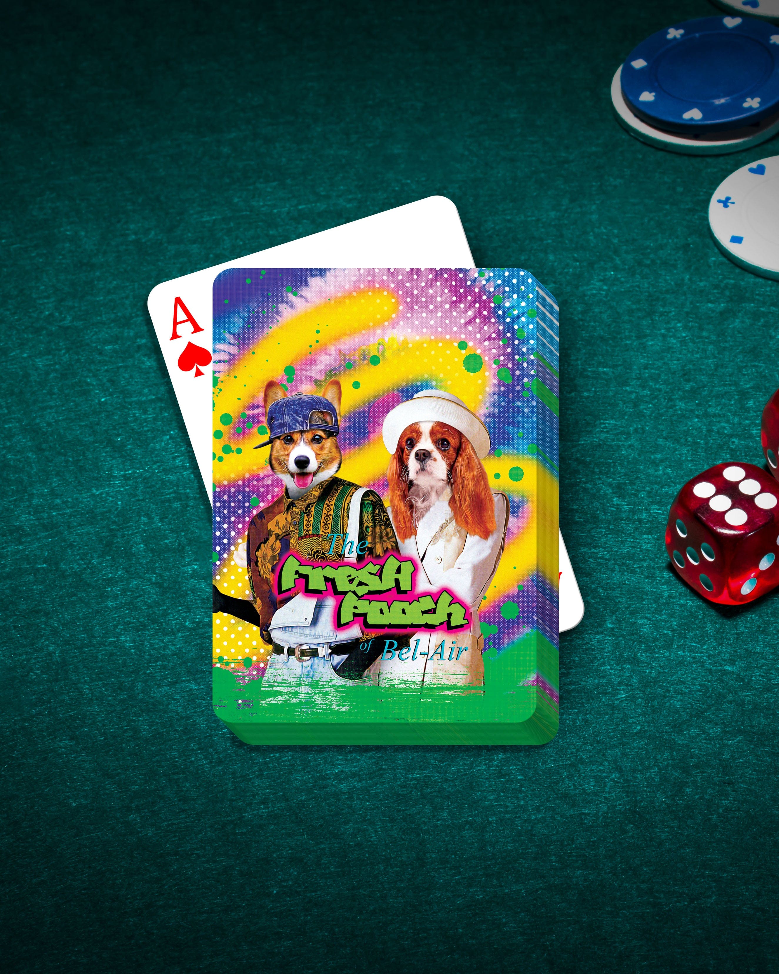 &#39;The Fresh Pooch&#39; Personalized 2 Pet Playing Cards