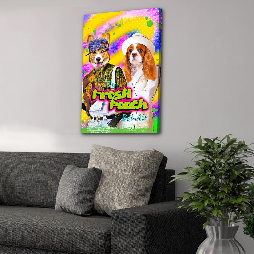 &#39;The Fresh Pooch&#39; Personalized 2 Pet Canvas