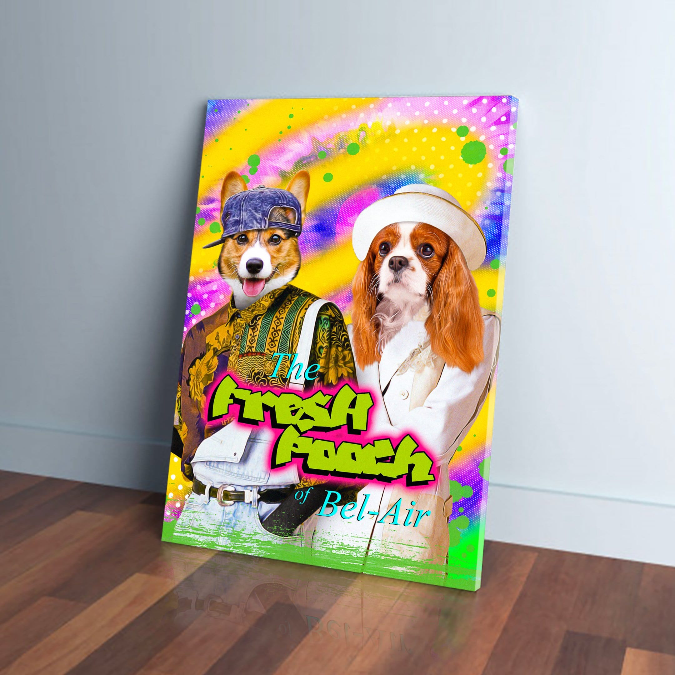 &#39;The Fresh Pooch&#39; Personalized 2 Pet Canvas