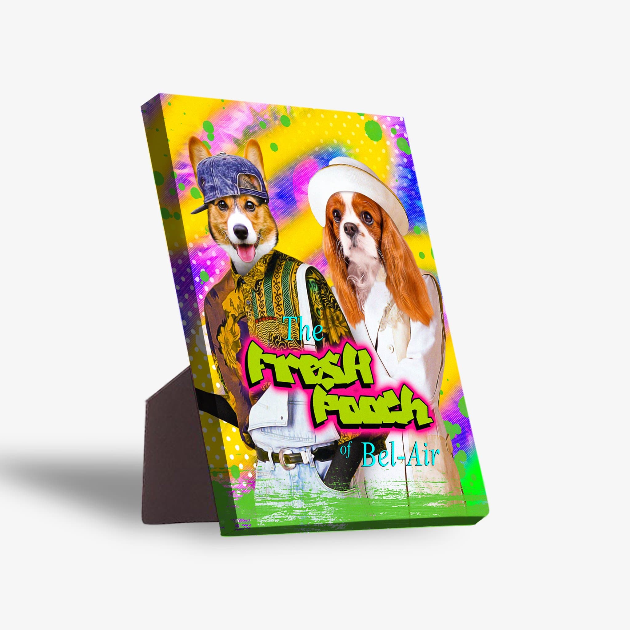 &#39;The Fresh Pooch&#39; Personalized 2 Pet Standing Canvas