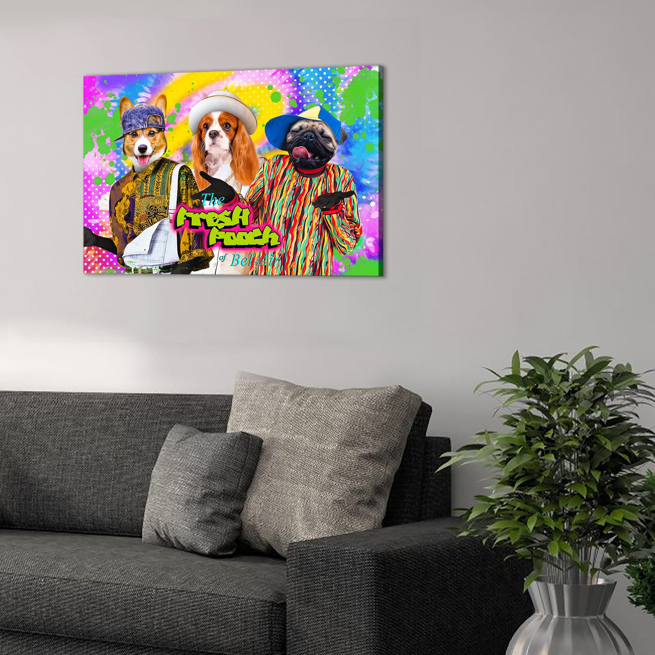 &#39;The Fresh Pooch&#39; Personalized 3 Pet Canvas