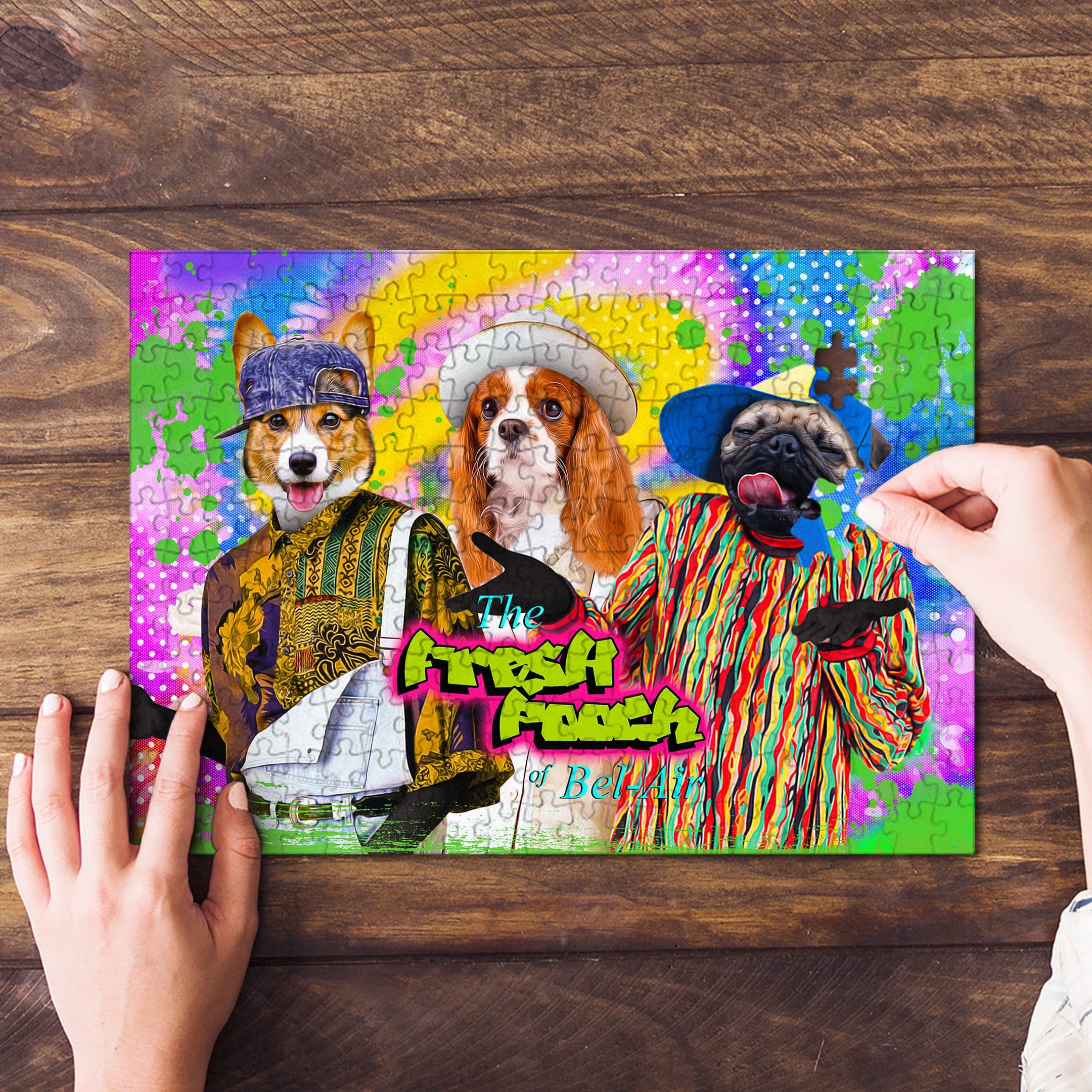&#39;The Fresh Pooch&#39; Personalized 3 Pet Puzzle