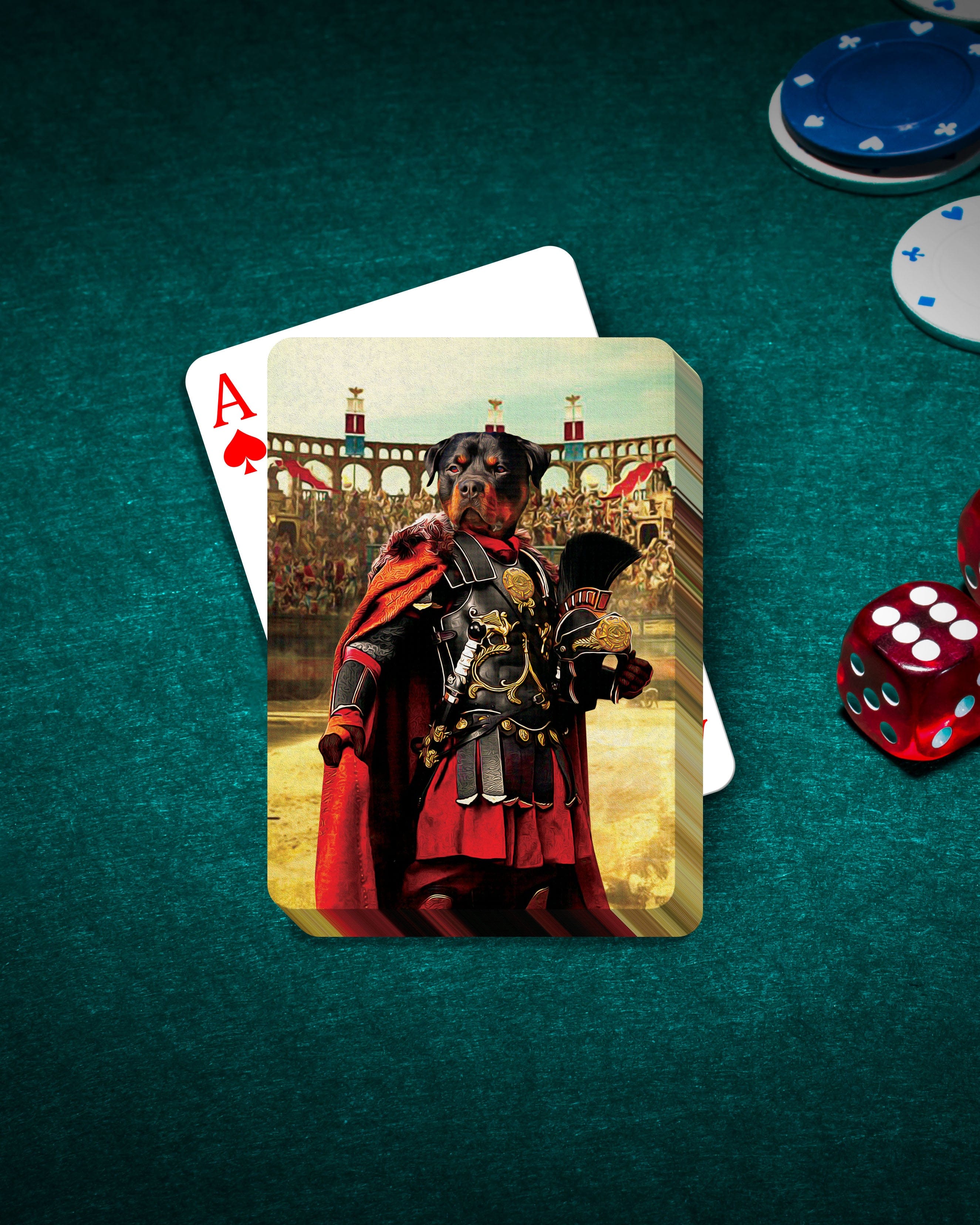 &#39;The Gladiator&#39; Personalized Pet Playing Cards