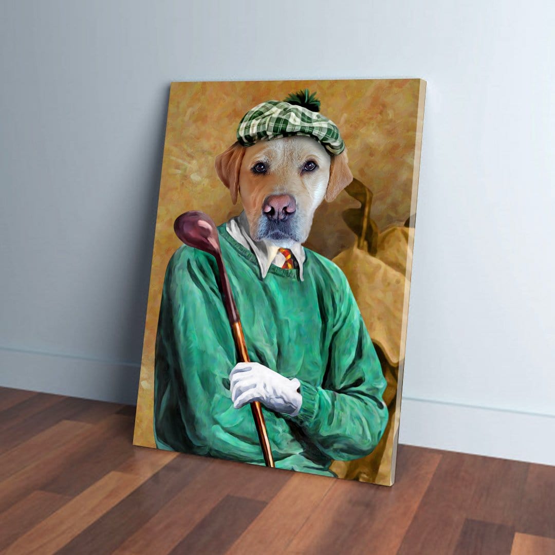 &#39;The Golfer&#39; Personalized Pet Canvas