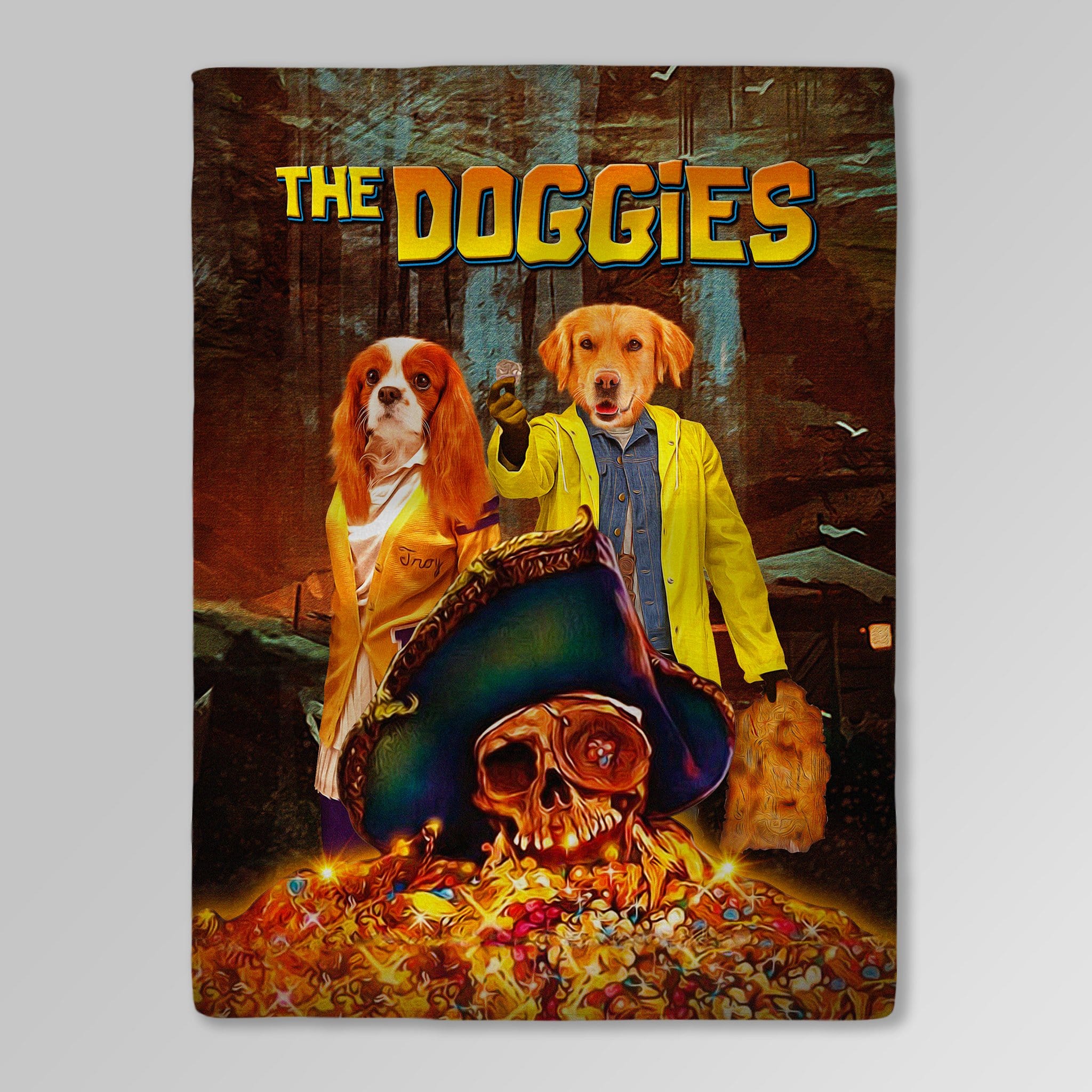 &#39;The Doggies&#39; Personalized 2 Pet Blanket