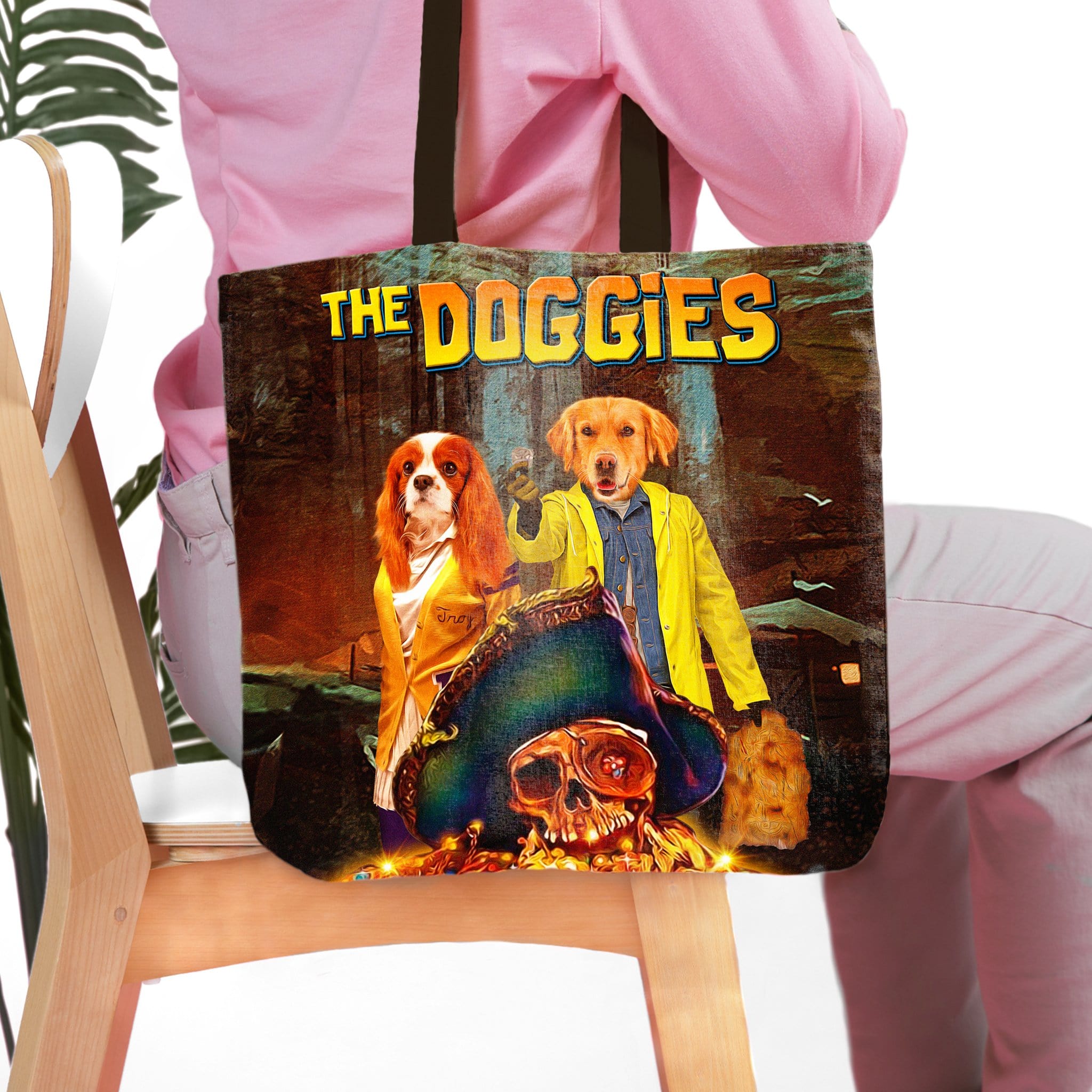 &#39;The Doggies&#39; Personalized 2 Pet Tote Bag