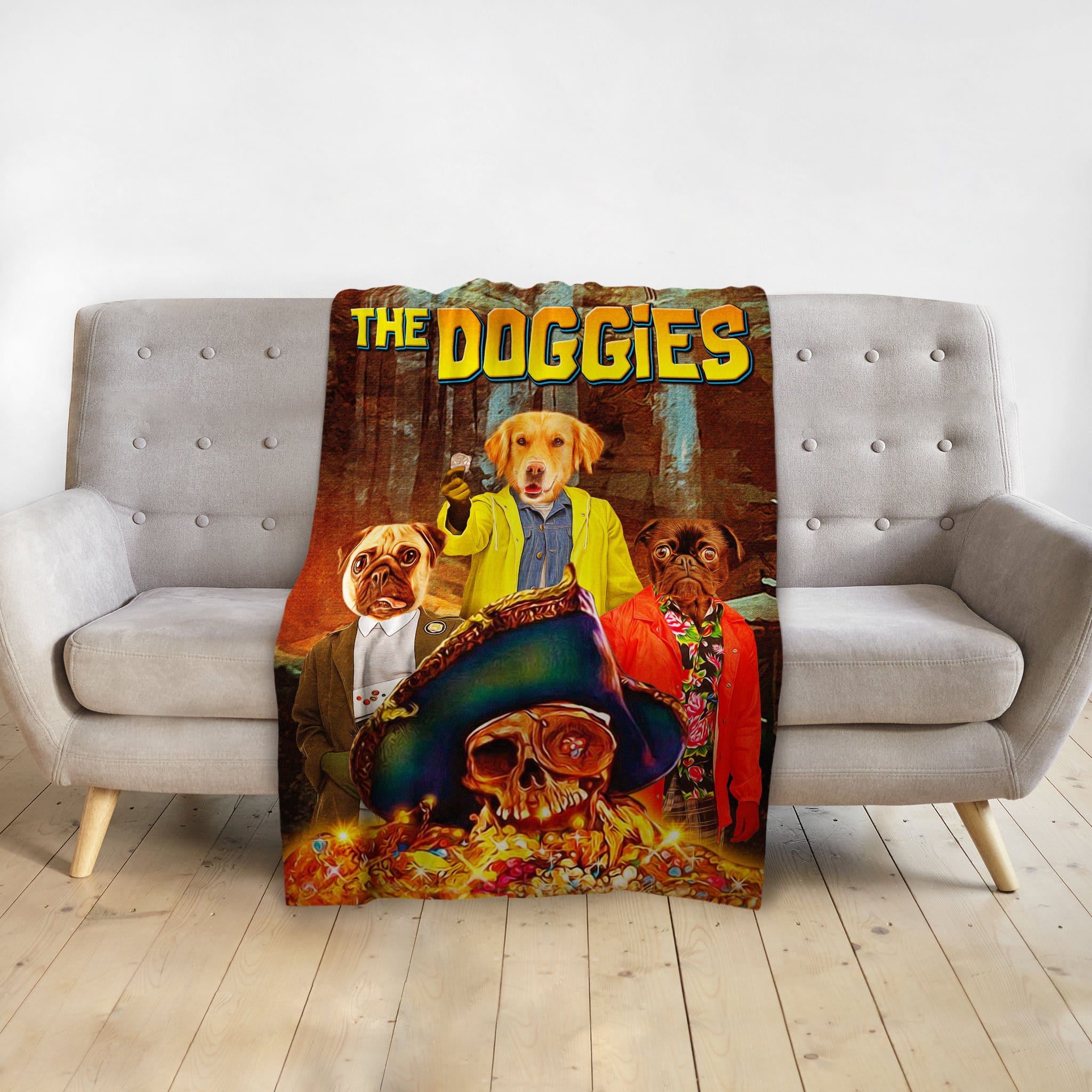 &#39;The Doggies&#39; Personalized 3 Pet Blanket