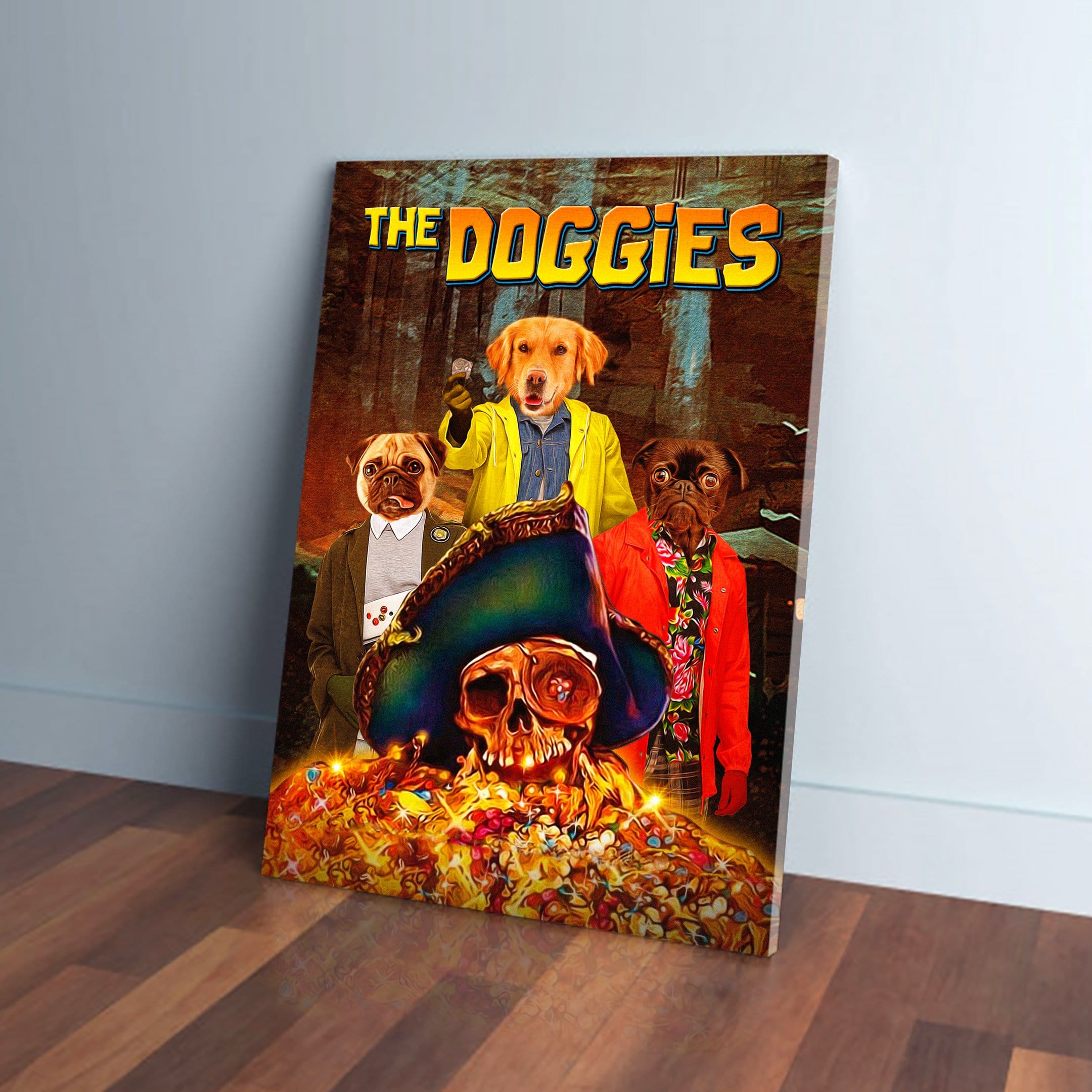 &#39;The Doggies&#39; Personalized 3 Pet Canvas