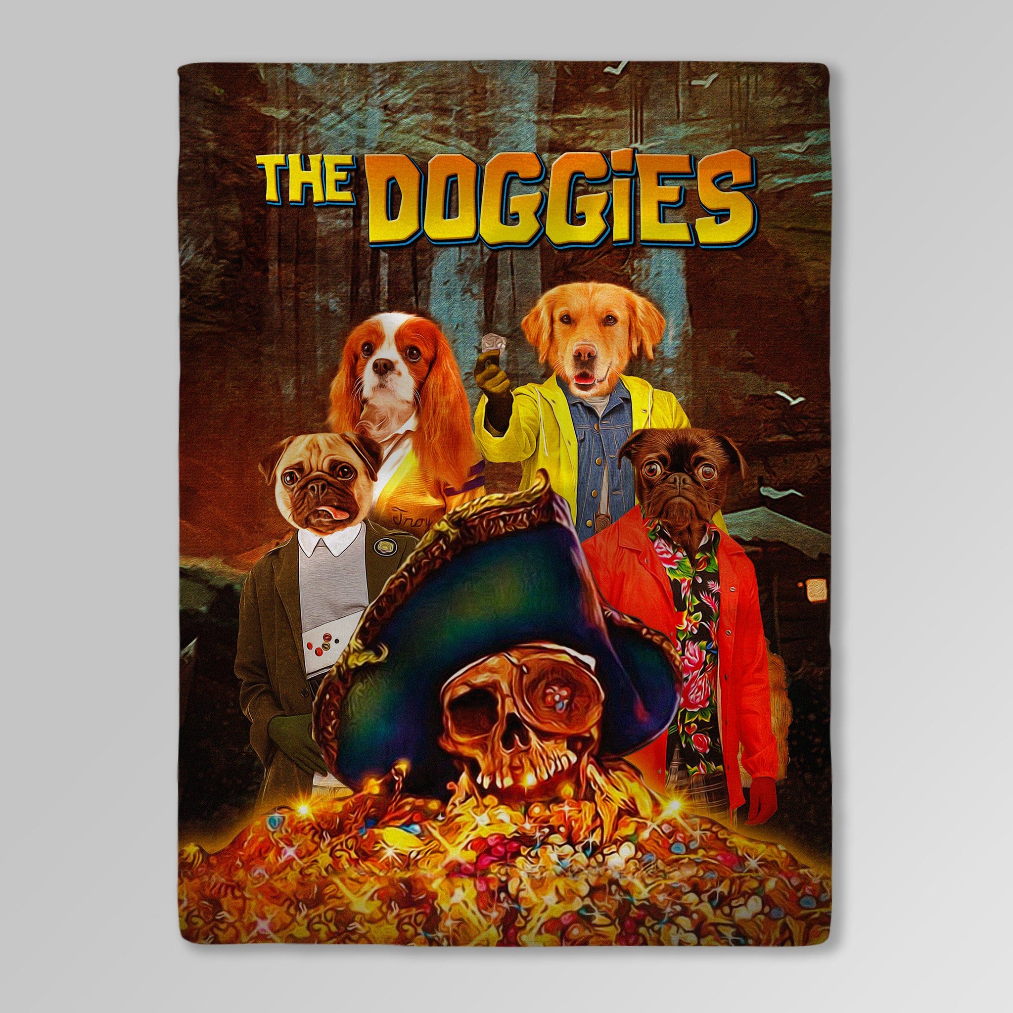 Manta personalizada para 4 mascotas &#39;The Doggies&#39;
