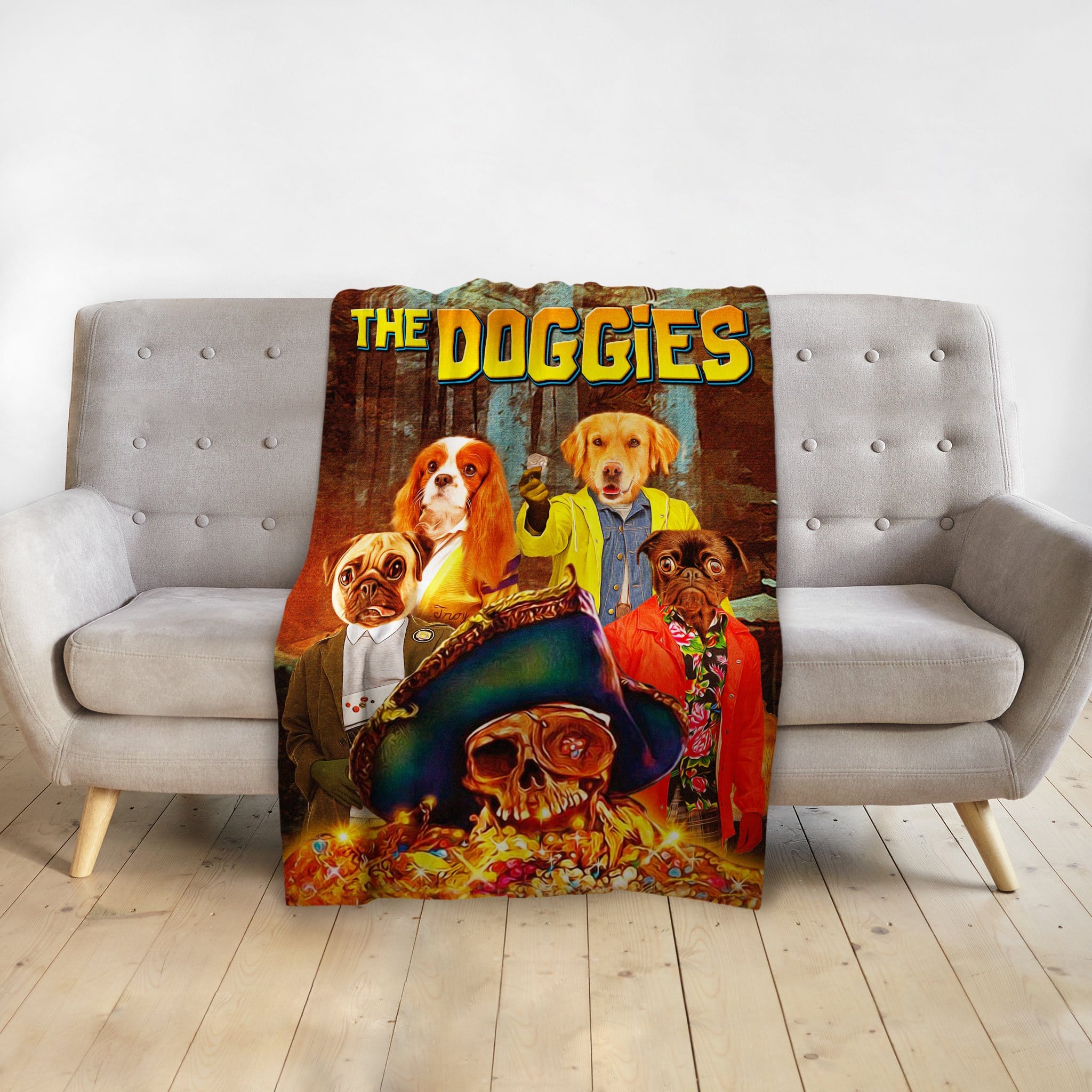 &#39;The Doggies&#39; Personalized 4 Pet Blanket