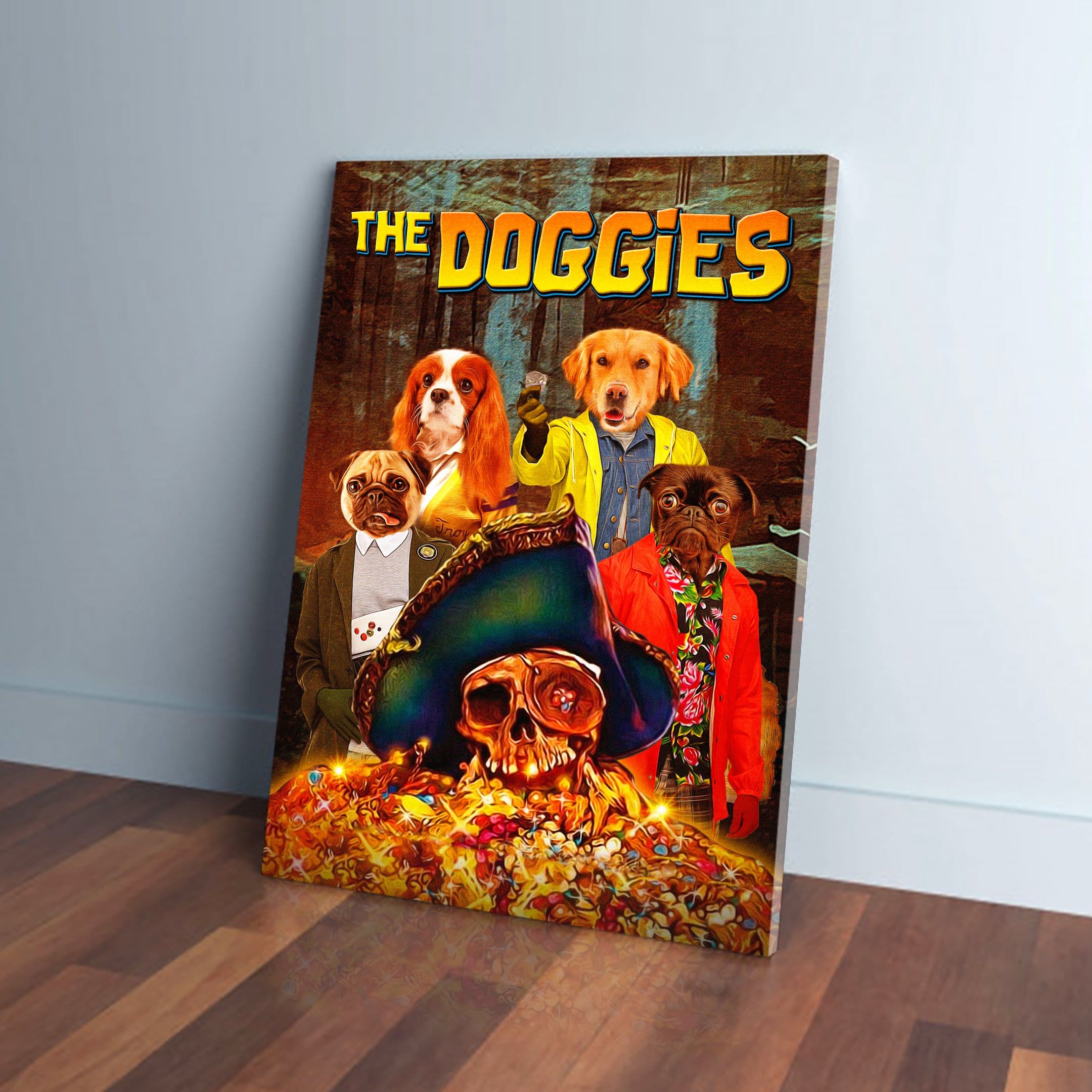 &#39;The Doggies&#39; Personalized 4 Pet Canvas