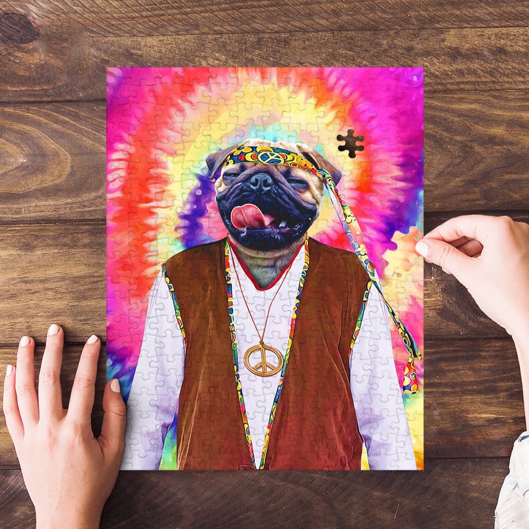 &#39;The Hippie (Male)&#39; Personalized Pet Puzzle