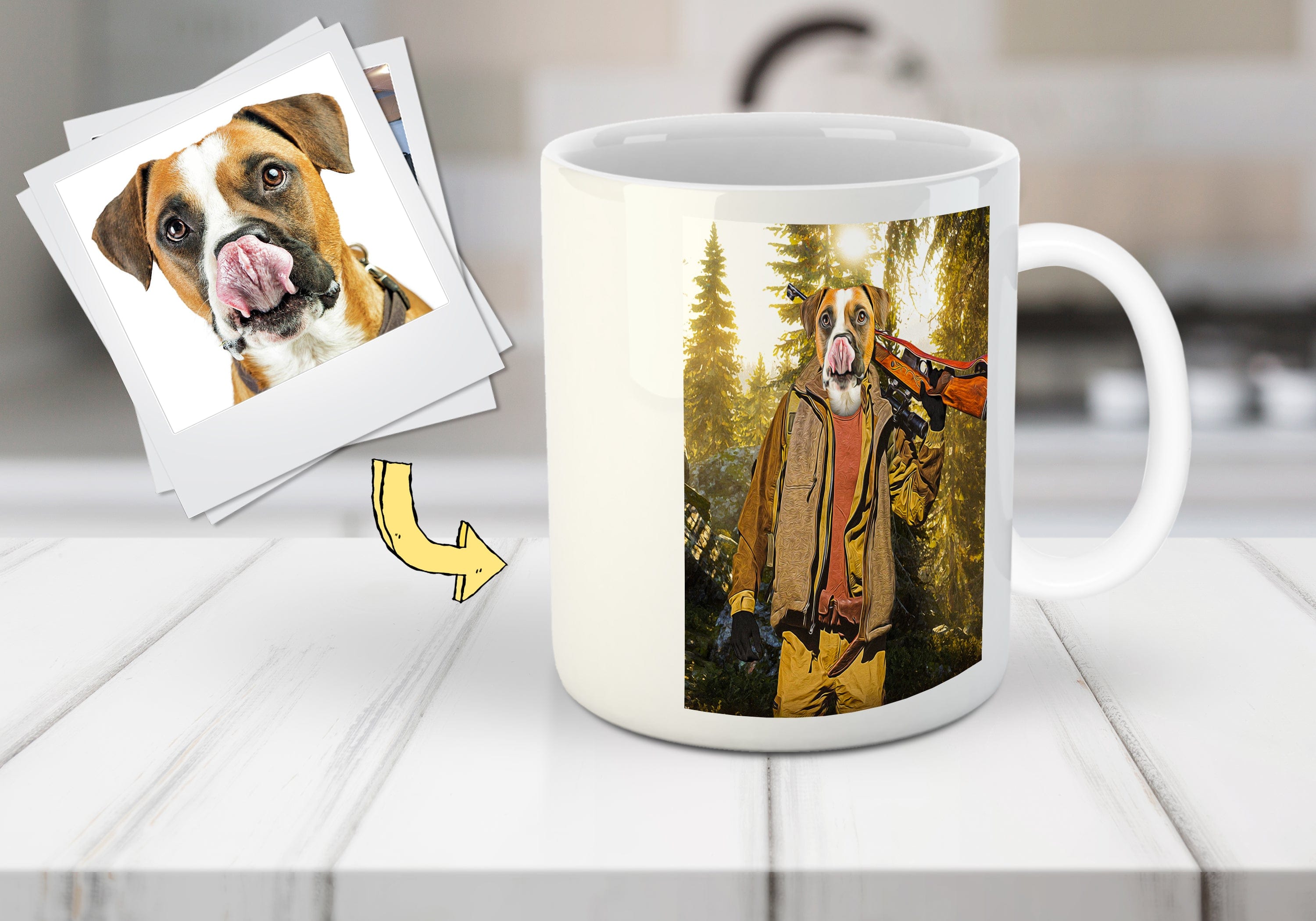 &#39;The Hunter&#39; Personalized Pet Mug