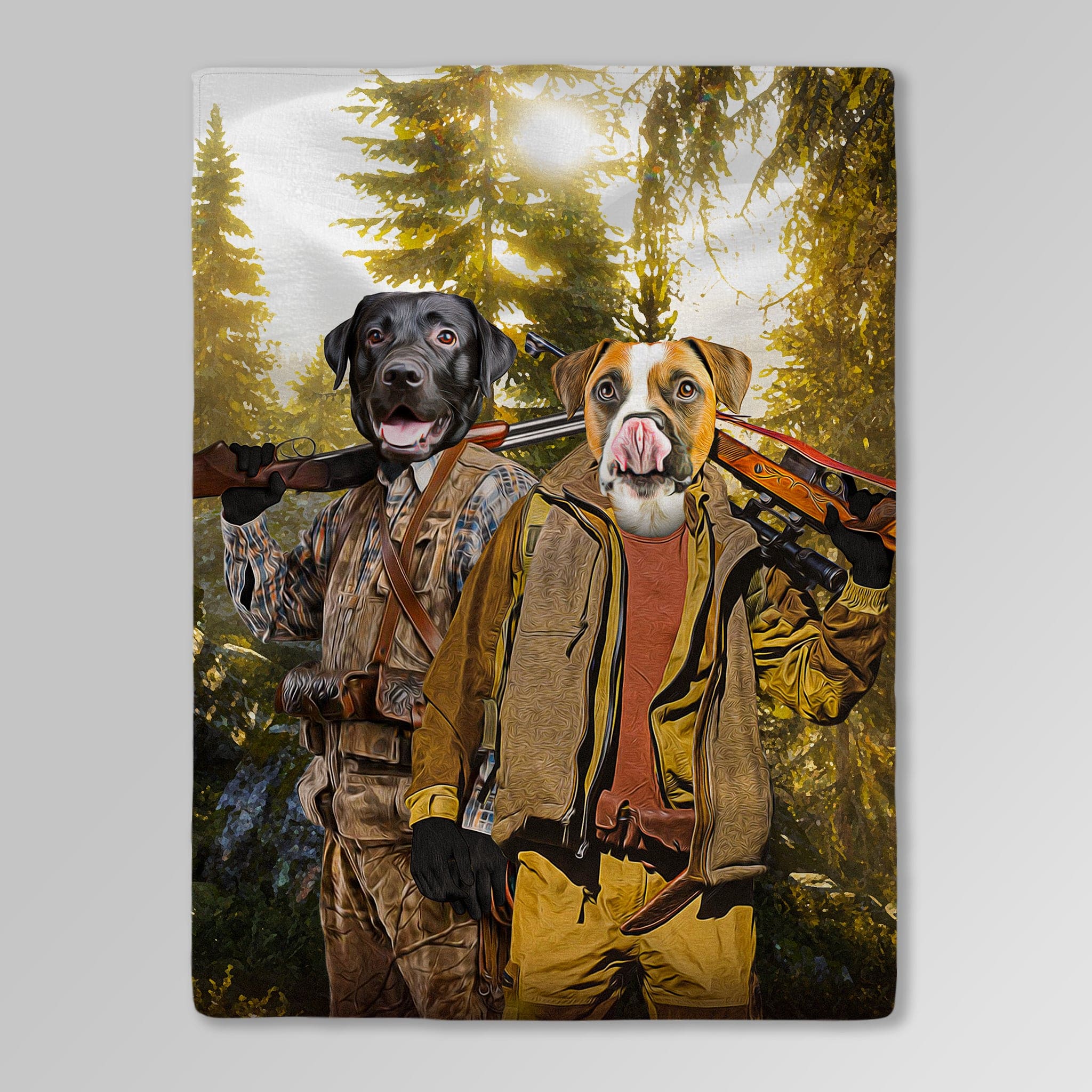 &#39;The Hunters&#39; Personalized 2 Pet Blanket