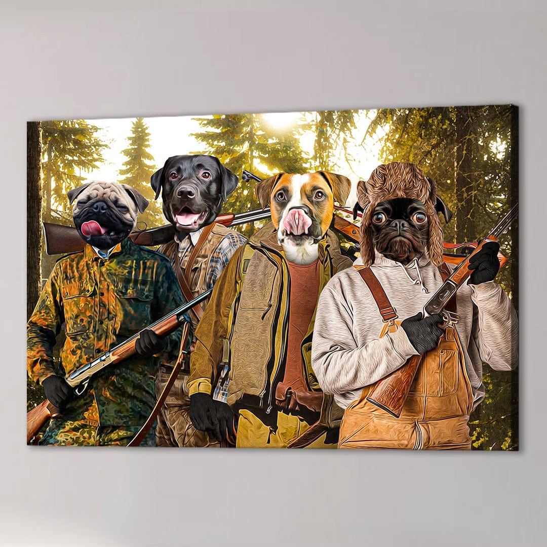 &#39;The Hunters&#39; Personalized 4 Pet Canvas