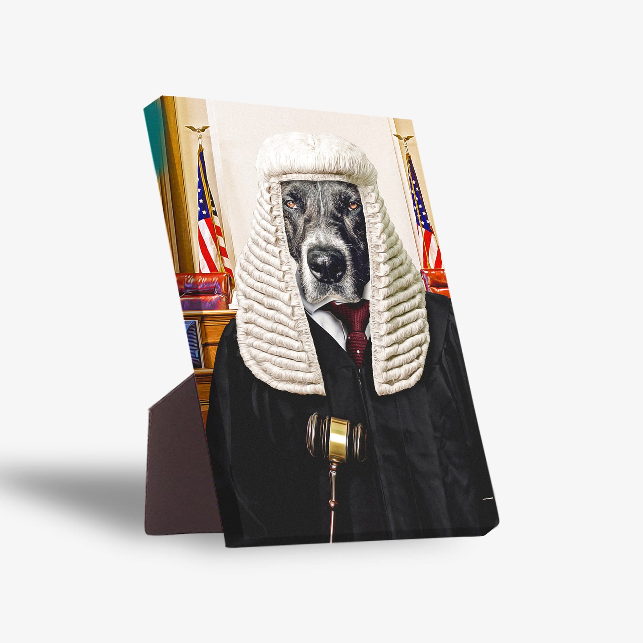 &#39;The Judge&#39; Personalized Pet Standing Canvas