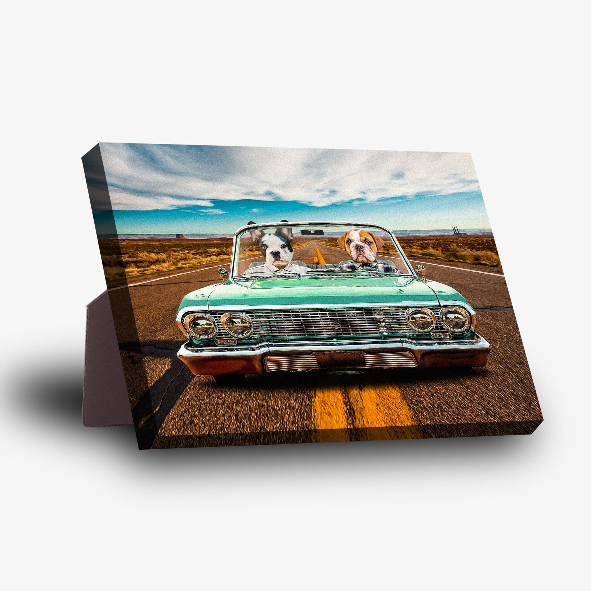 &#39;The Lowrider&#39; Personalized 2 Pet Standing Canvas
