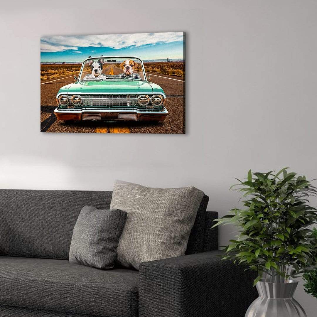 &#39;The Lowrider&#39; Personalized 2 Pet Canvas