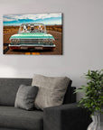 'The Lowrider' Personalized 3 Pet Canvas