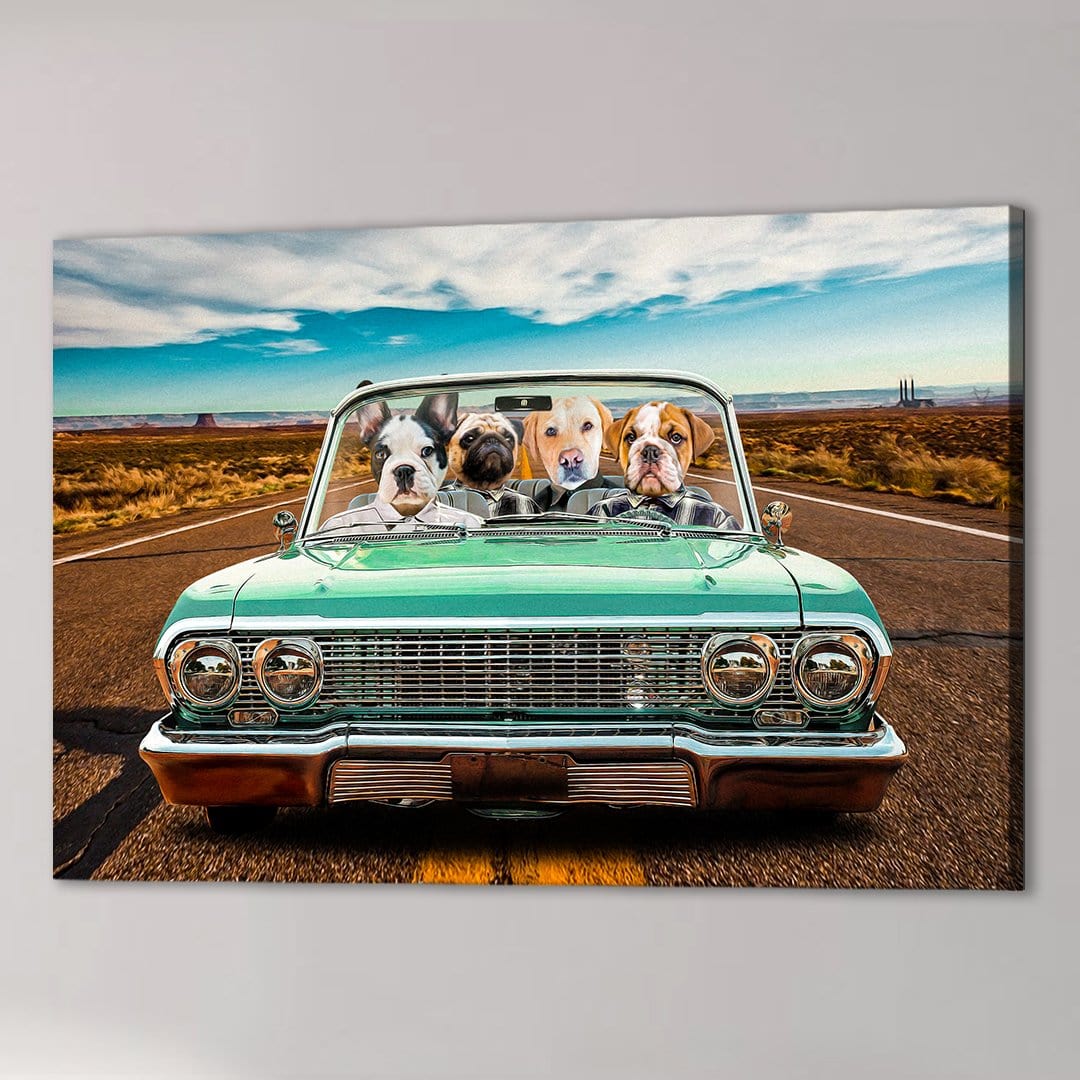 &#39;The Lowrider&#39; Personalized 4 Pet Canvas