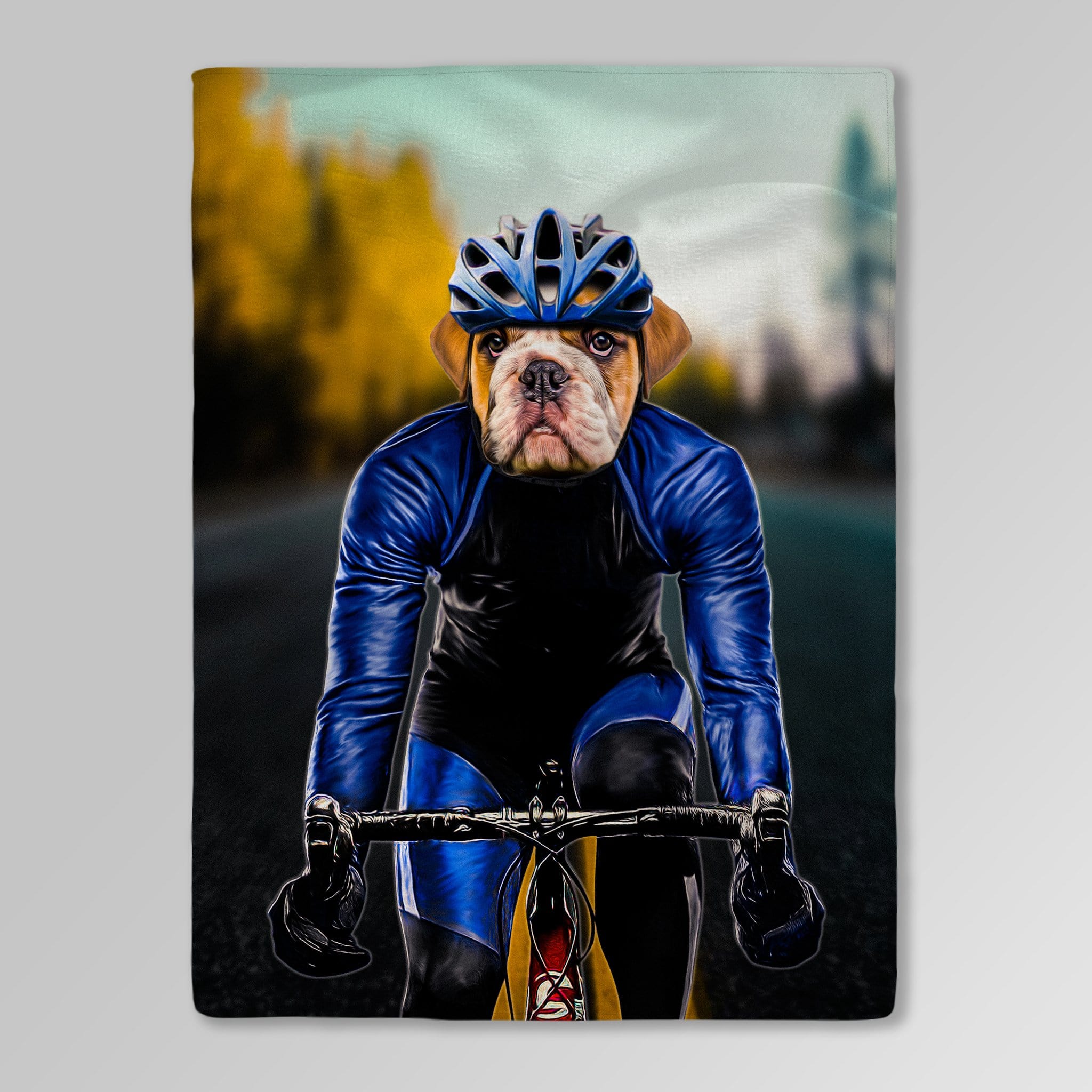 Manta personalizada para mascotas &#39;El ciclista masculino&#39; 