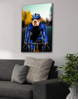 'The Male Cyclist' Personalized Pet Canvas