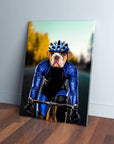Lienzo personalizado para mascotas 'El ciclista masculino'