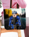 'The Male Cyclist' Personalized Tote Bag