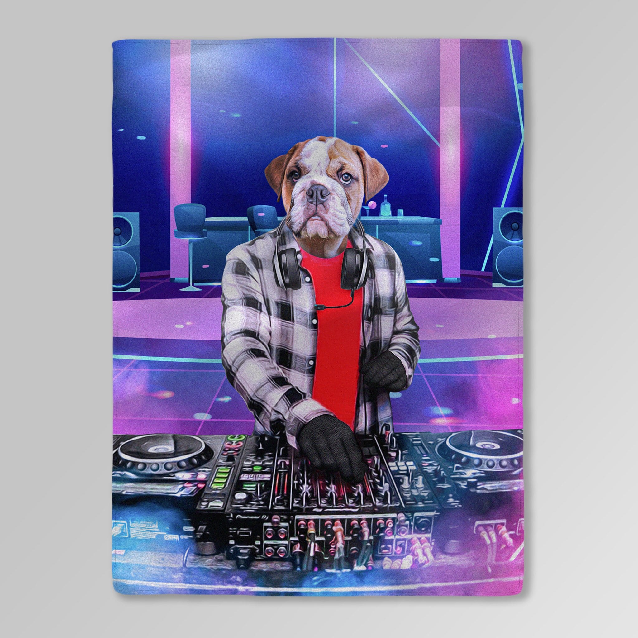 Manta personalizada para mascotas &#39;El DJ masculino&#39; 