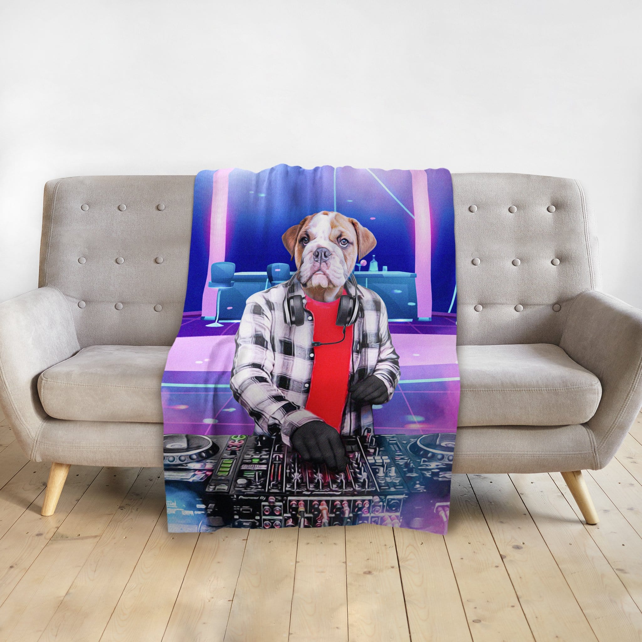 &#39;The Male DJ&#39; Personalized Pet Blanket