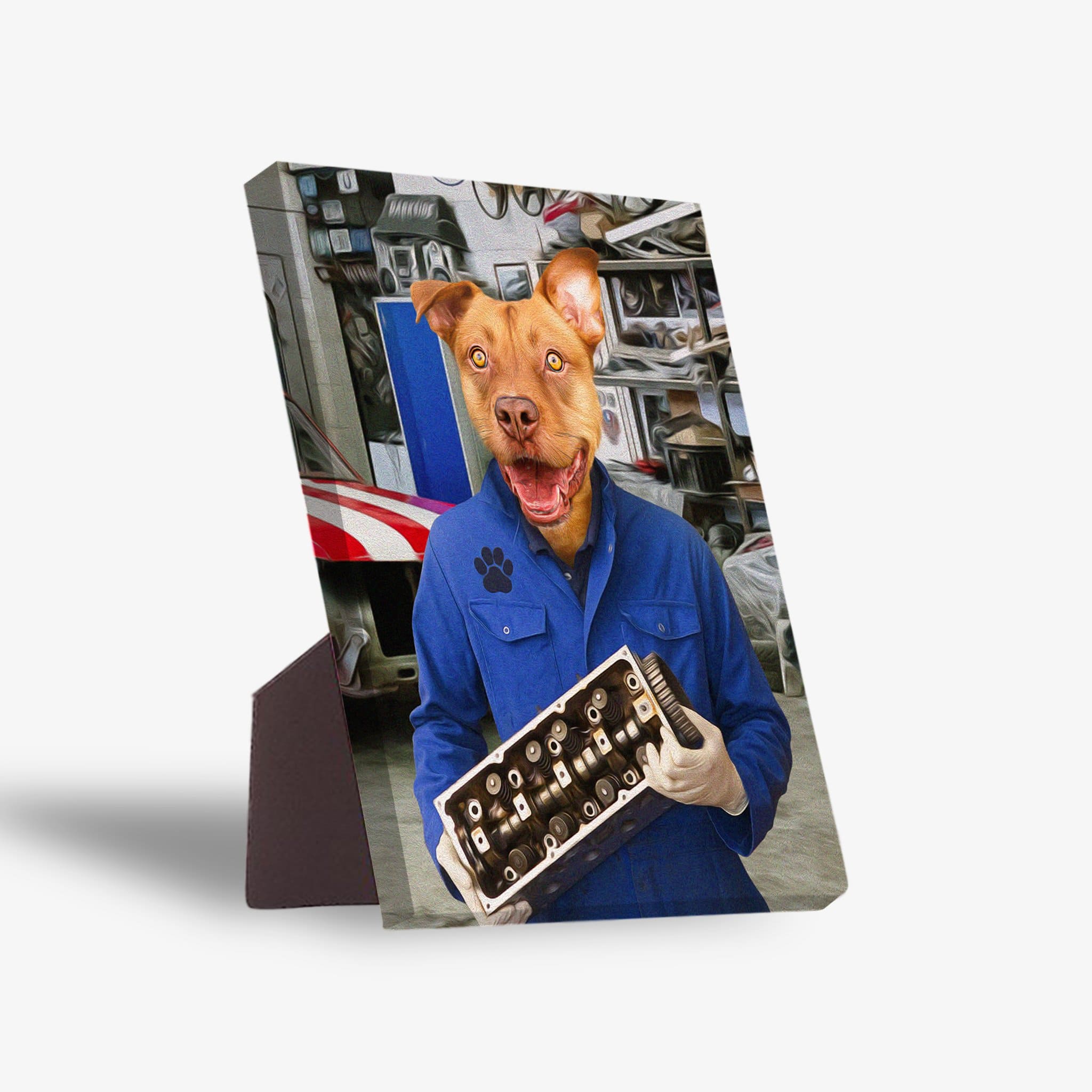 &#39;The Mechanic&#39; Personalized Pet Standing Canvas