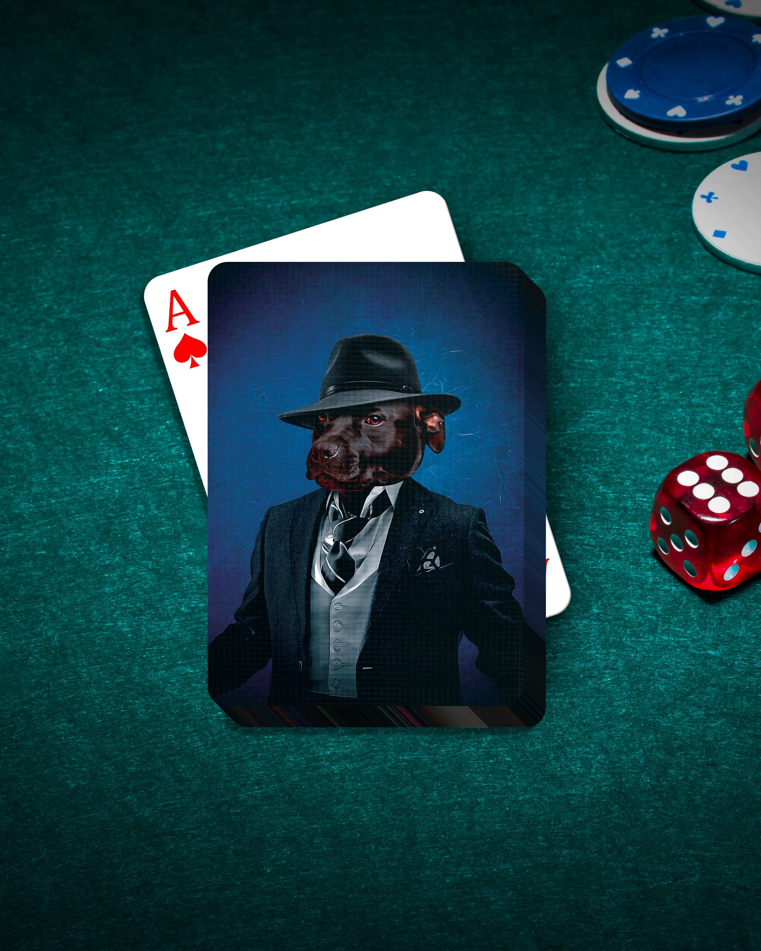 &#39;The Mobster&#39; Personalized Pet Playing Cards
