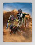 Manta personalizada para 2 mascotas 'The Motocross Riders' 