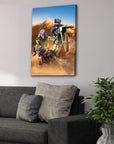 'The Motocross Riders' Personalized 2 Pet Canvas