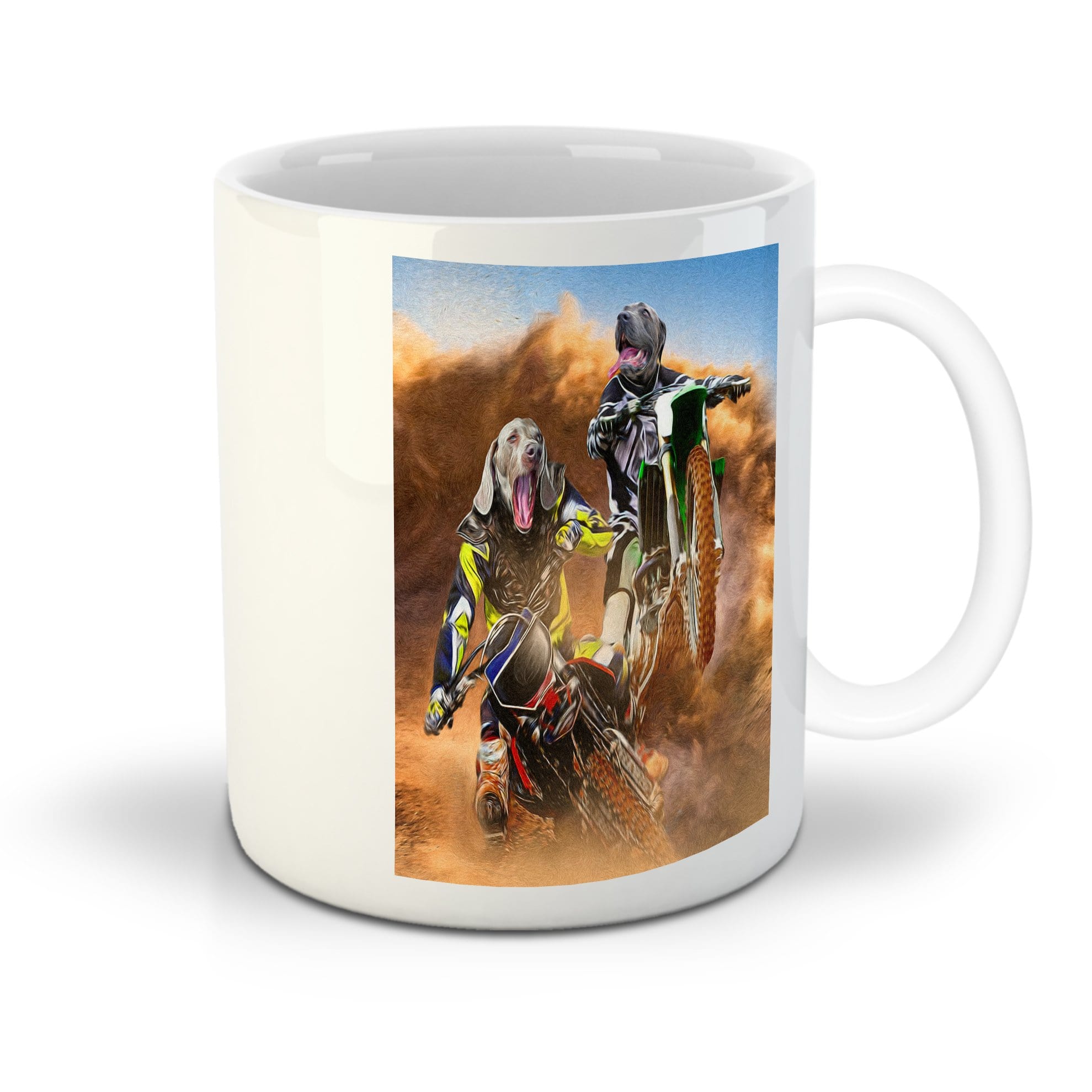 &#39;The Motocross Riders&#39; Personalized 2 Pet Mug