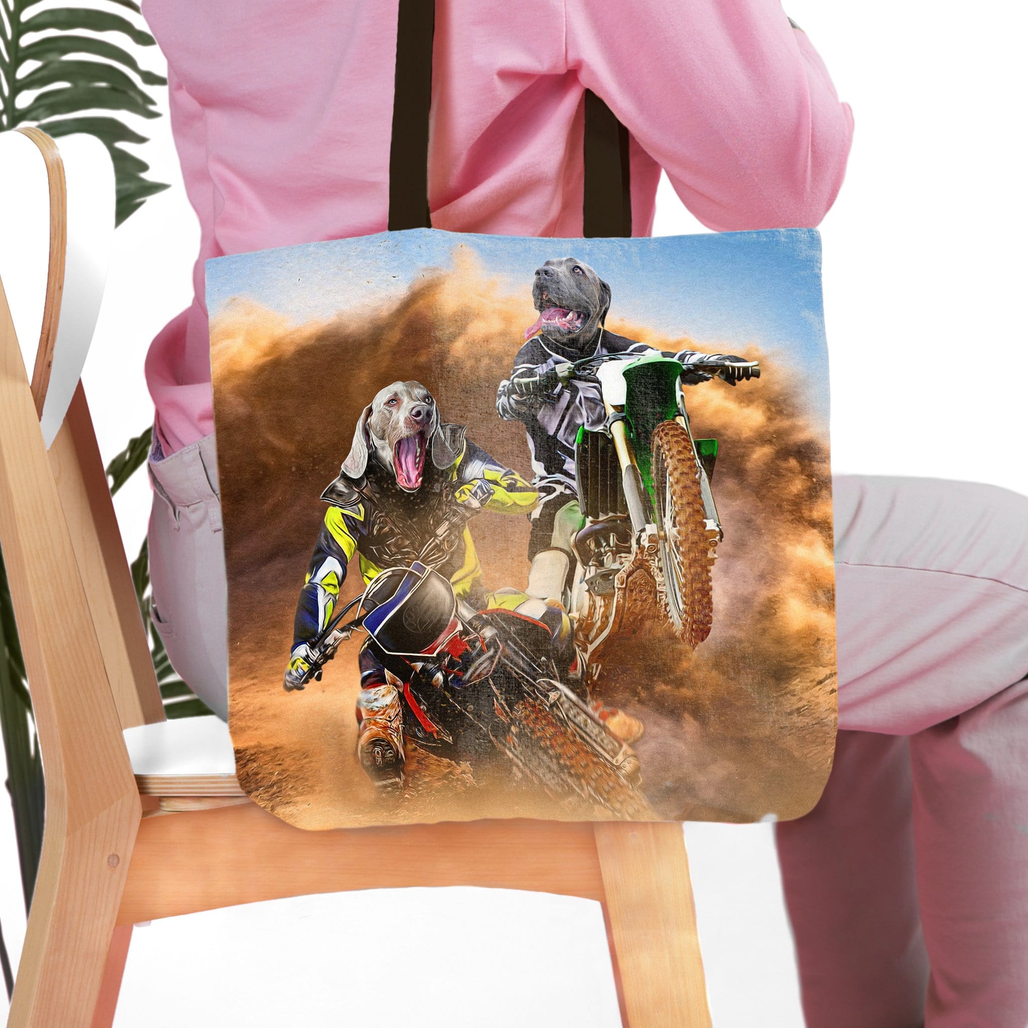 &#39;The Motocross Riders&#39; Personalized 2 Pet Tote Bag
