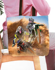 Bolsa de mano personalizada para 2 mascotas 'The Motocross Riders'