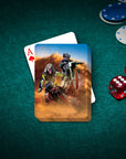 'The Motocross Riders' Personalized 2 Pet Playing Cards