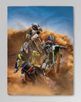 'The Motocross Riders' Personalized 3 Pet Blanket