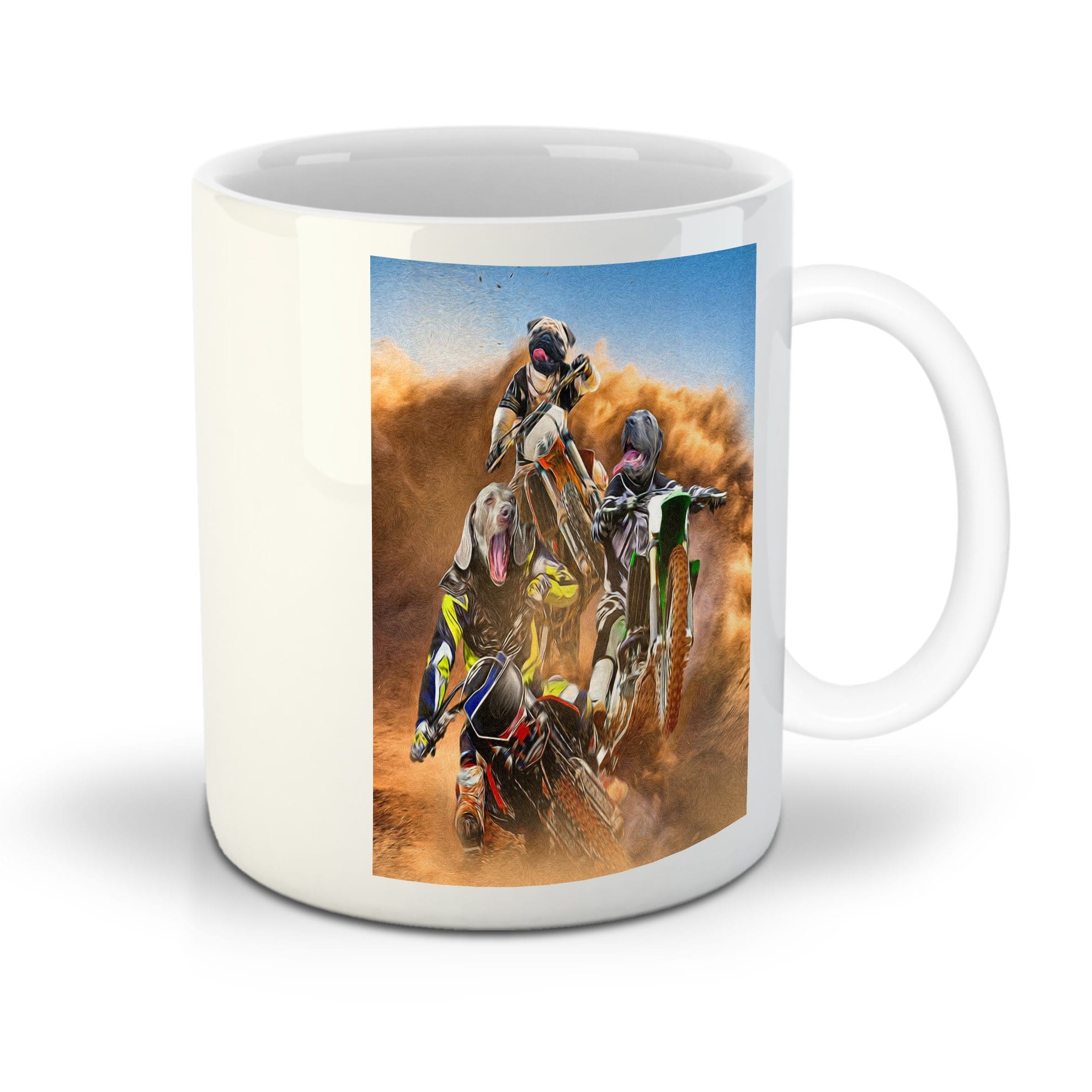 &#39;The Motocross Riders&#39; Personalized 3 Pet Mug