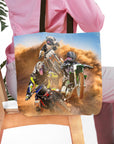 'The Motocross Riders' Personalized 3 Pet Tote Bag