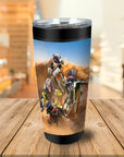 Vaso personalizado para 3 mascotas 'The Motocross Riders'