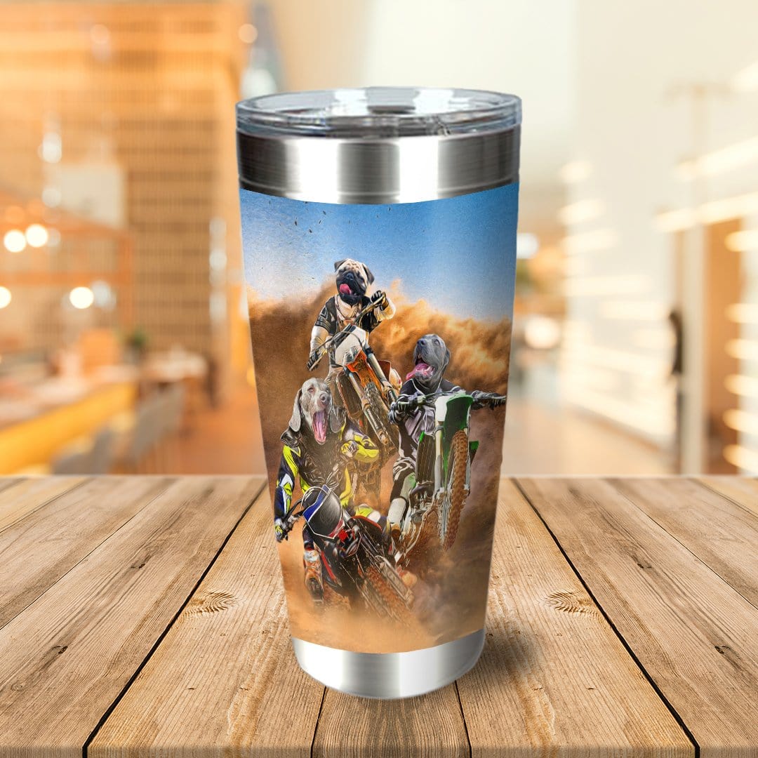 &#39;The Motocross Riders&#39; Personalized 3 Pet Tumbler