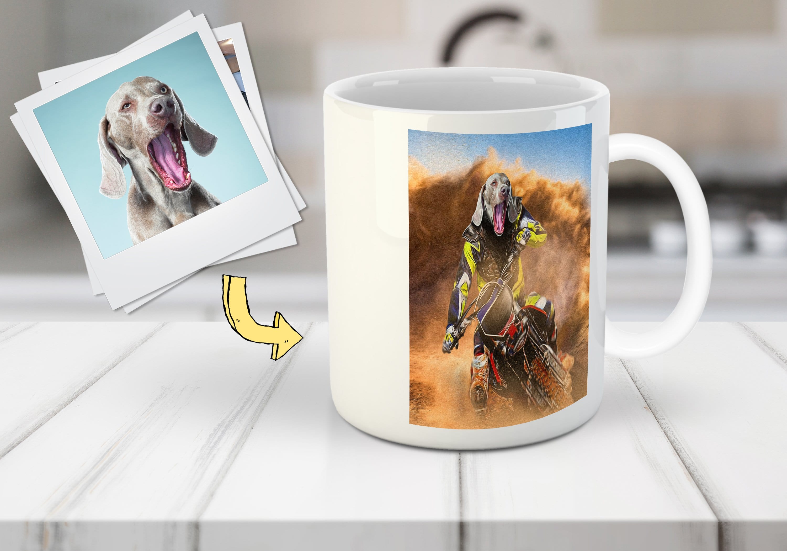 &#39;The Motocross Rider&#39; Personalized Pet Mug