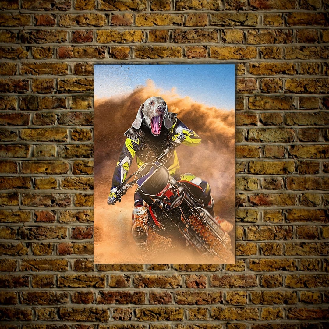 &#39;The Motocross Rider&#39; Personalized Pet Poster