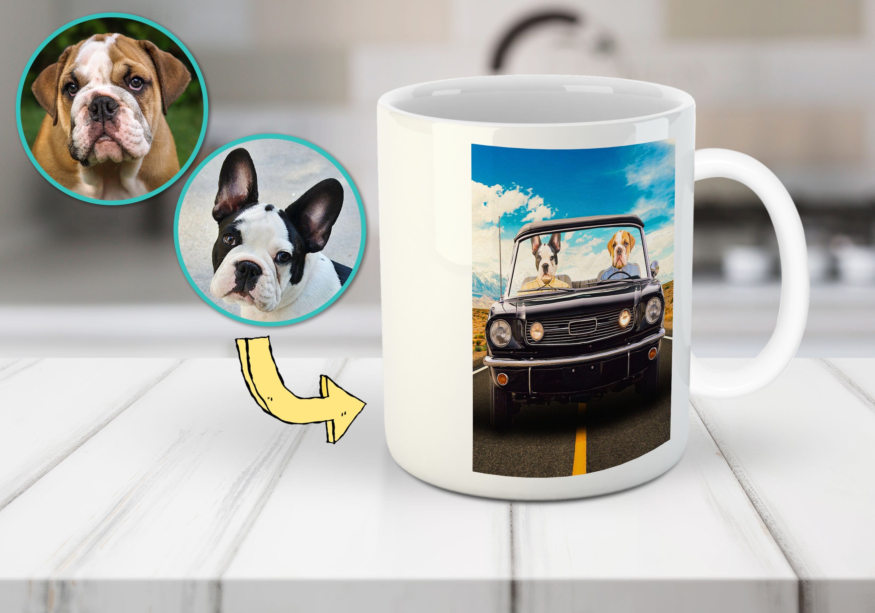 &#39;The Classic Woofstang&#39; Personalized 2 Pet Mug