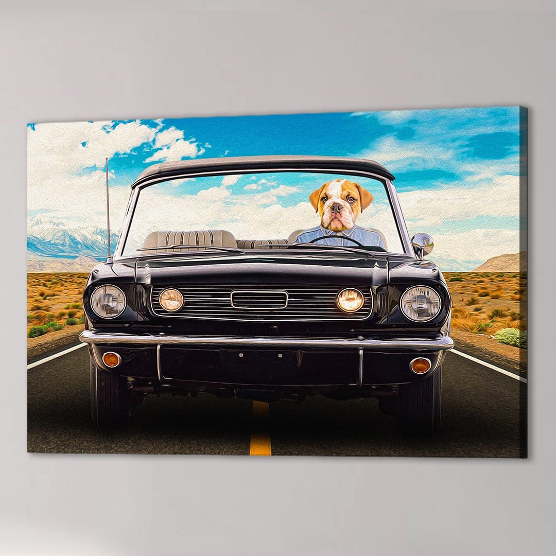 &#39;The Classic Woofstang&#39; Personalized Pet Canvas