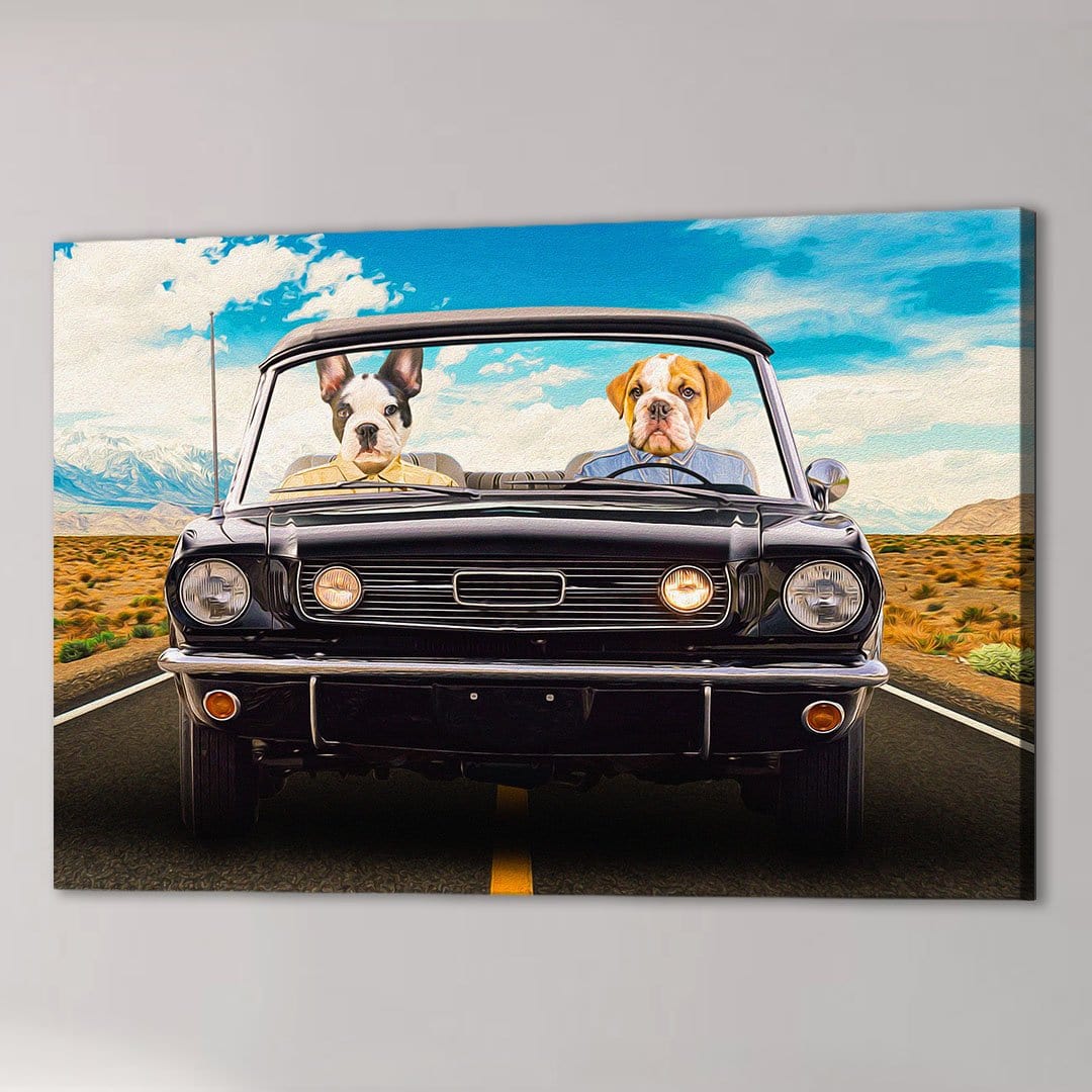 &#39;The Classic Woofstang&#39; Personalized 2 Pet Canvas