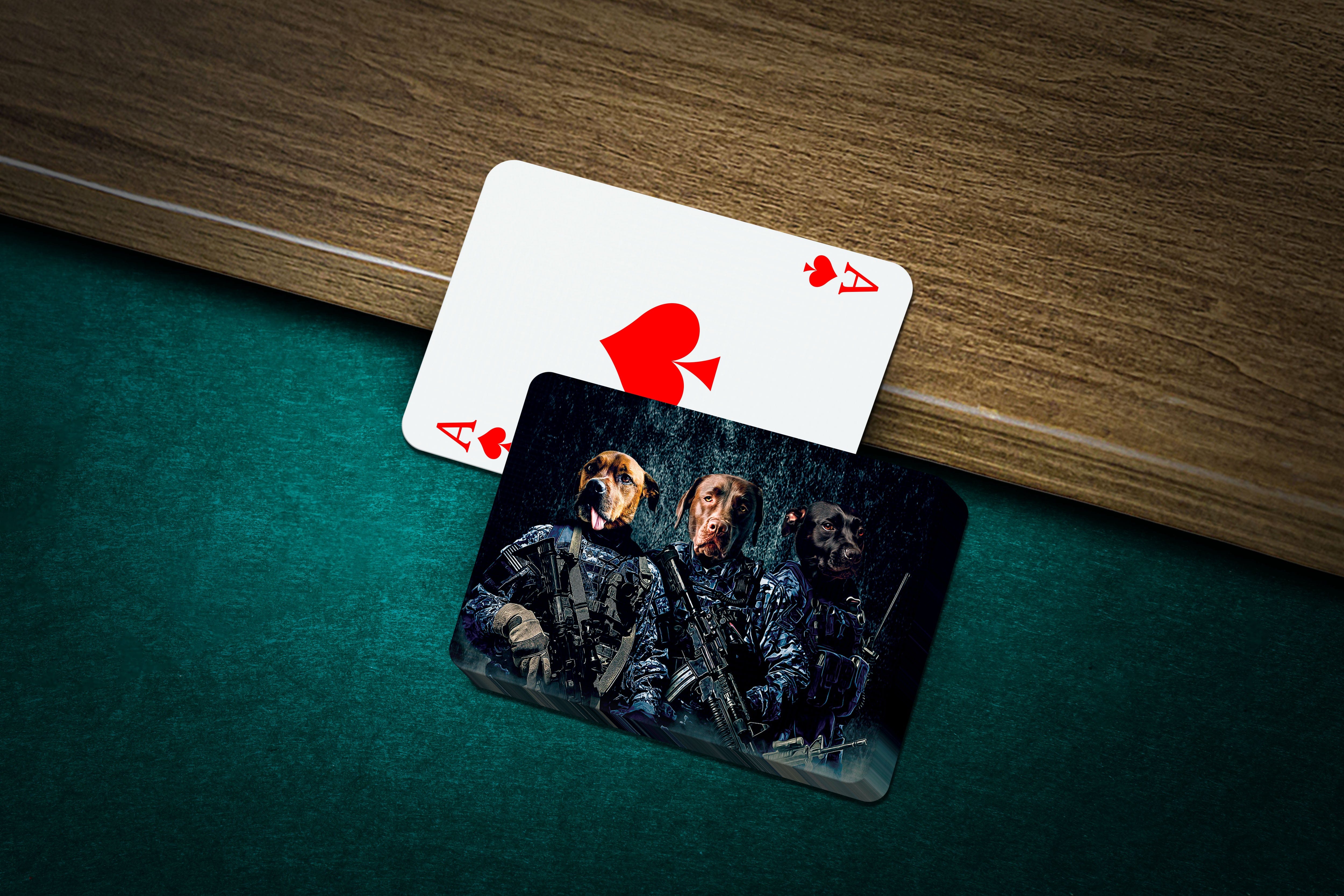 &#39;The Navy Veterans&#39; Personalized 3 Pet Playing Cards